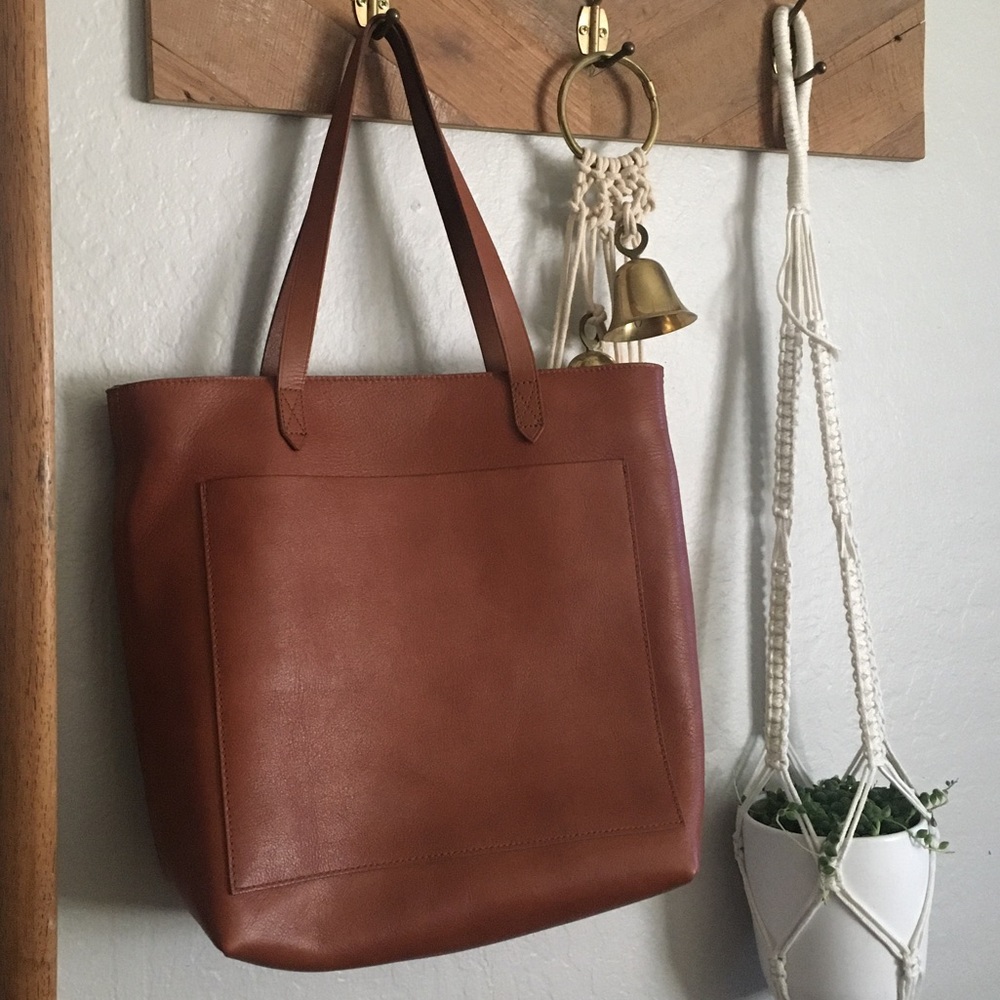 Madewell Leather Medium Zip Top Transport Tote